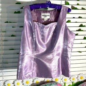Nina Massini lavender lilac satiny feel top